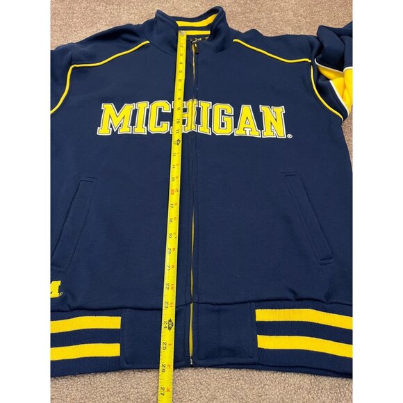 University Of Michigan Wolverines Track Jacket M Stripe Rib Officially Licensed - Picture 4 of 9